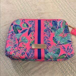 Lilly Pulitzer Pink and Blue Floral Cosmetic Bag